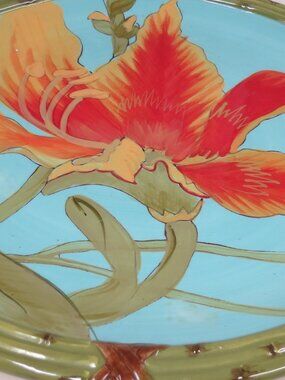 Lily flower Vintage Raymond Waites 11 3/8" Dinner Plate Platter Tropical